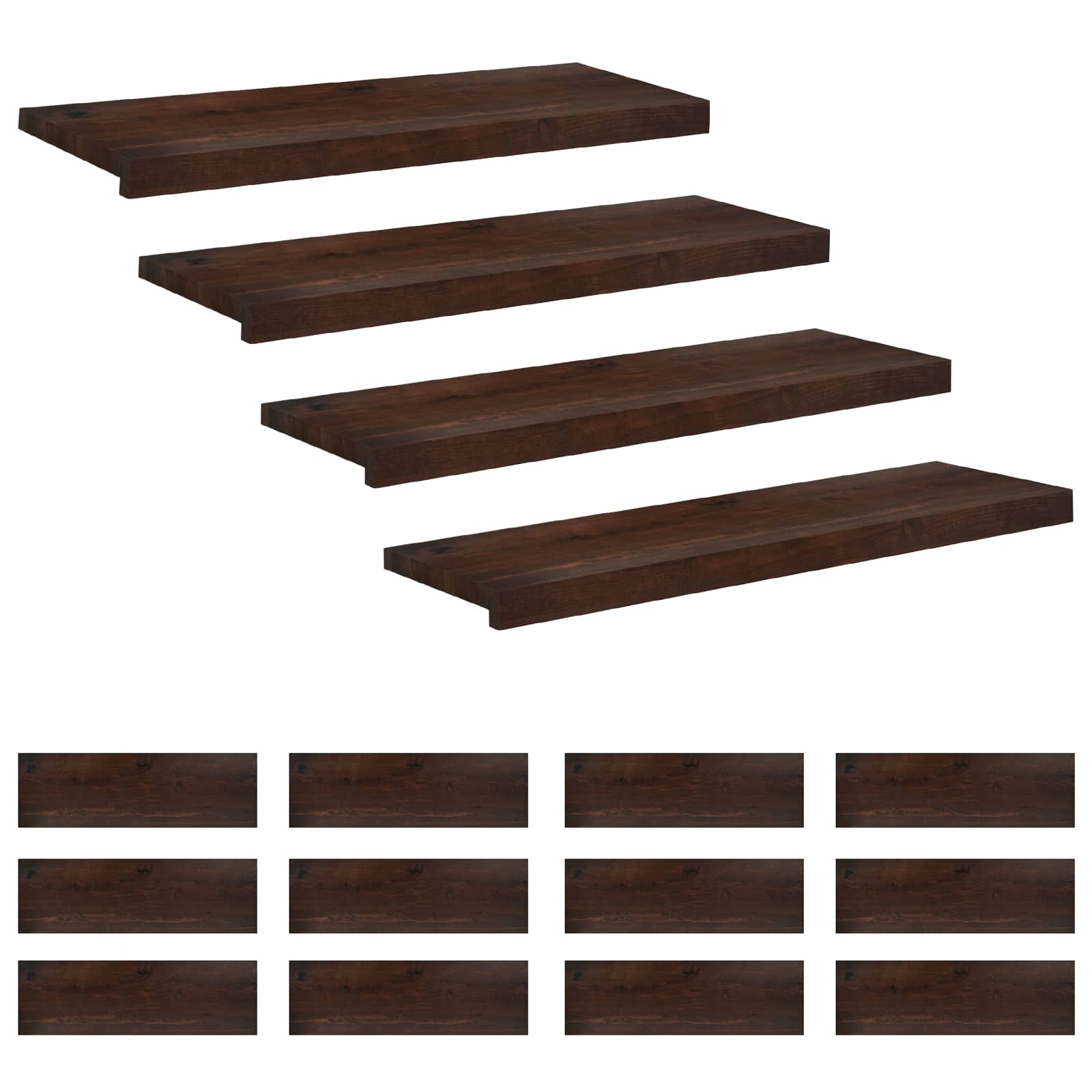 Treppenstufen 16 Stk. 80 X 25 X 2 Cm Dunkelbraun Vidaxl