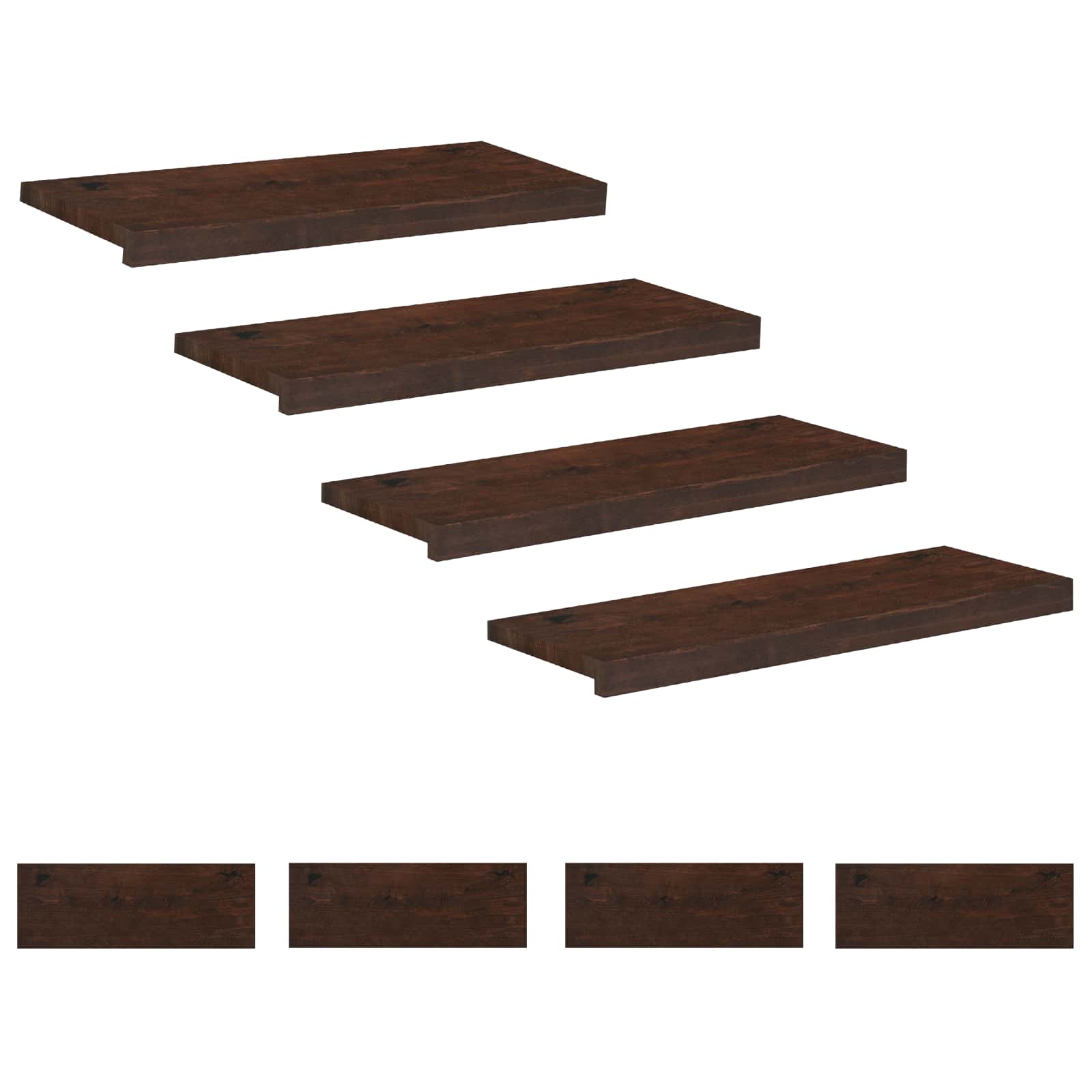 Treppenstufen 8 Stk. 80 X 25 X 2 Cm Dunkelbraun Vidaxl