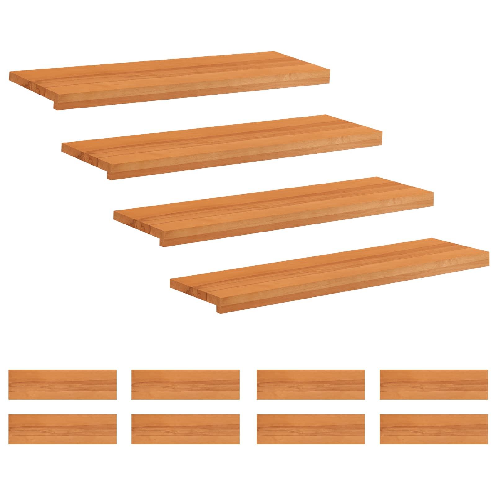 Treppenstufen 12 Stk. 100 X 25 X 2 Cm Hellbraun Vidaxl