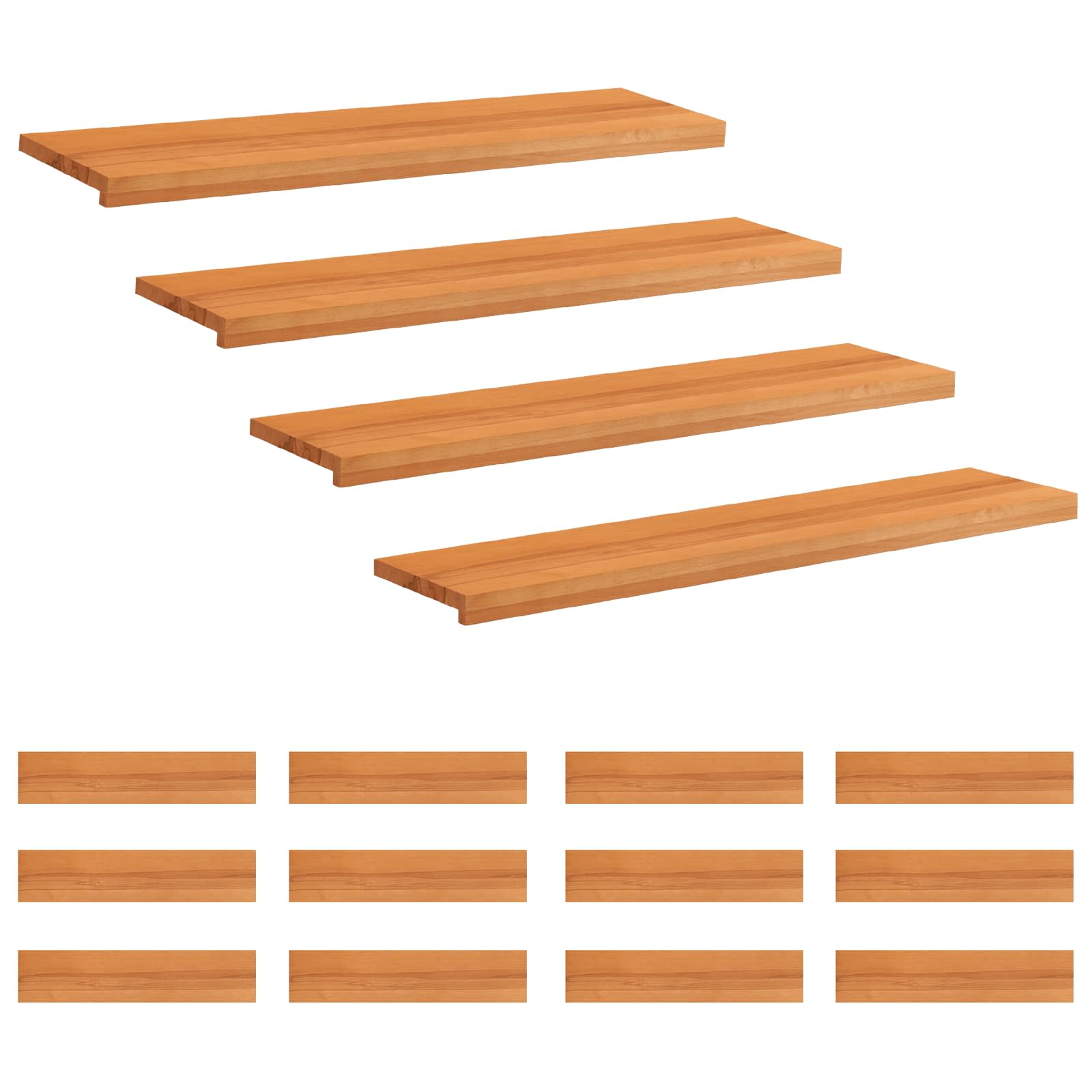Treppenstufen 16 Stk. 110 X 25 X 2 Cm Hellbraun Vidaxl