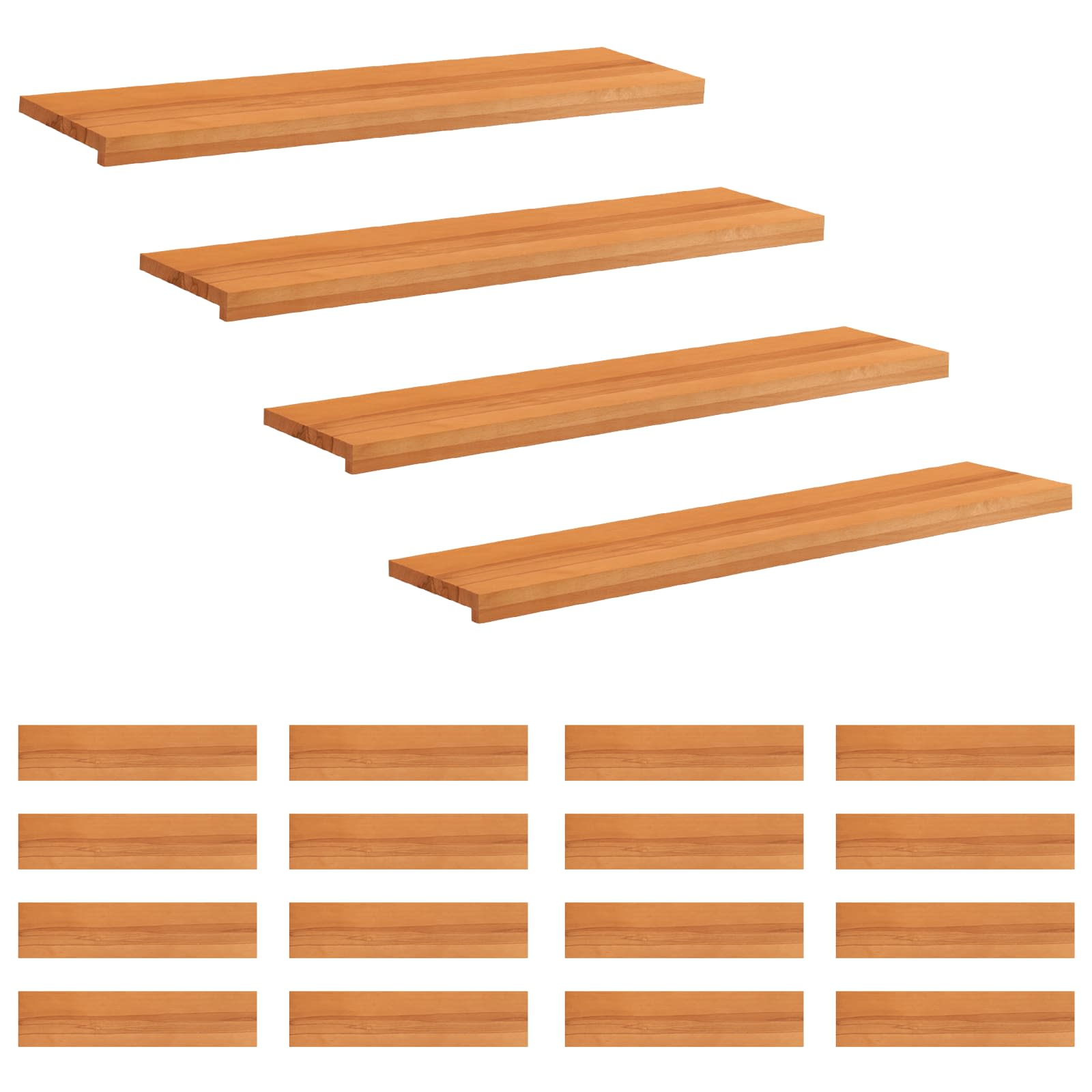 Treppenstufen 20 Stk. 110 X 25 X 2 Cm Hellbraun Vidaxl