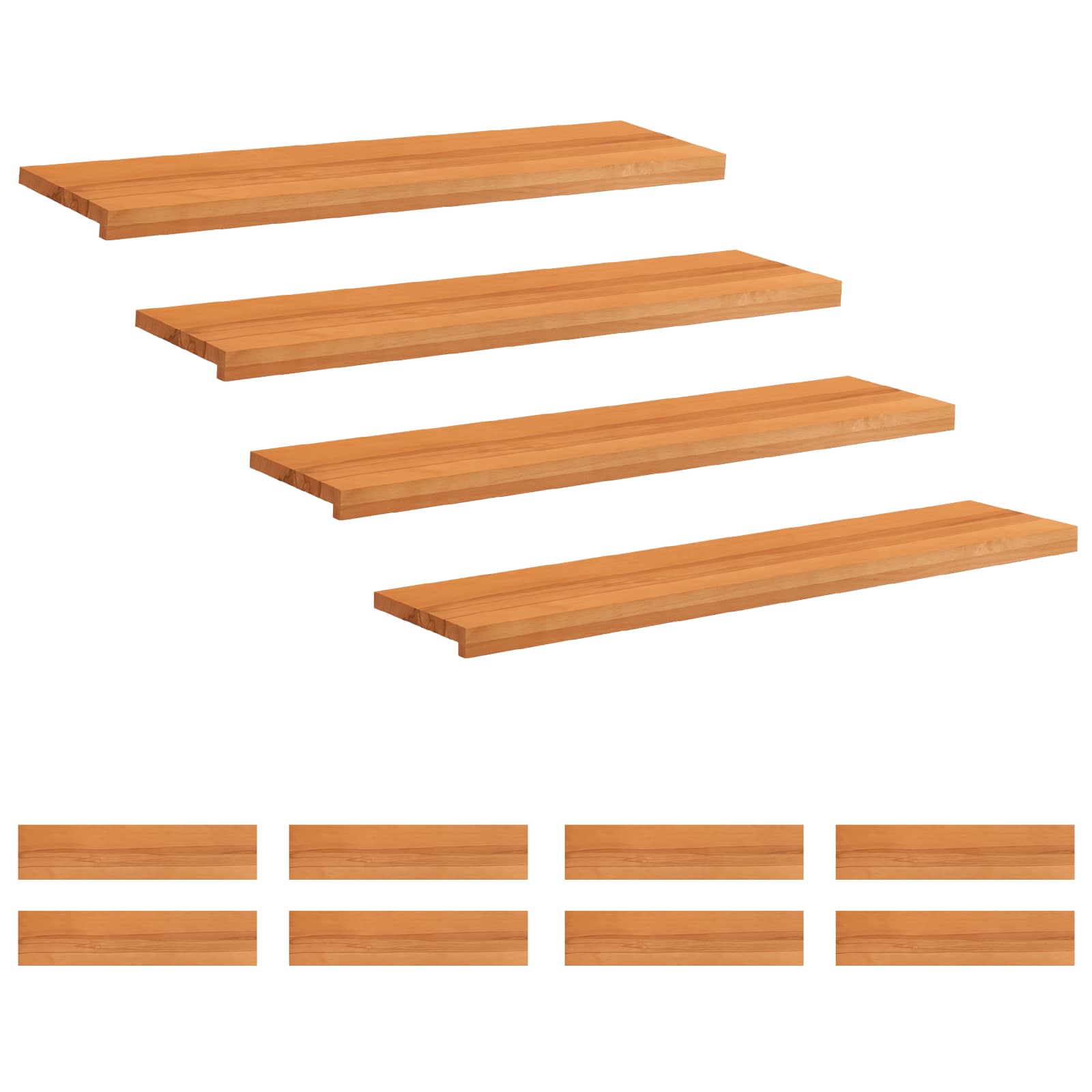 Treppenstufen 12 Stk. 110 X 30 X 2 Cm Hellbraun Vidaxl