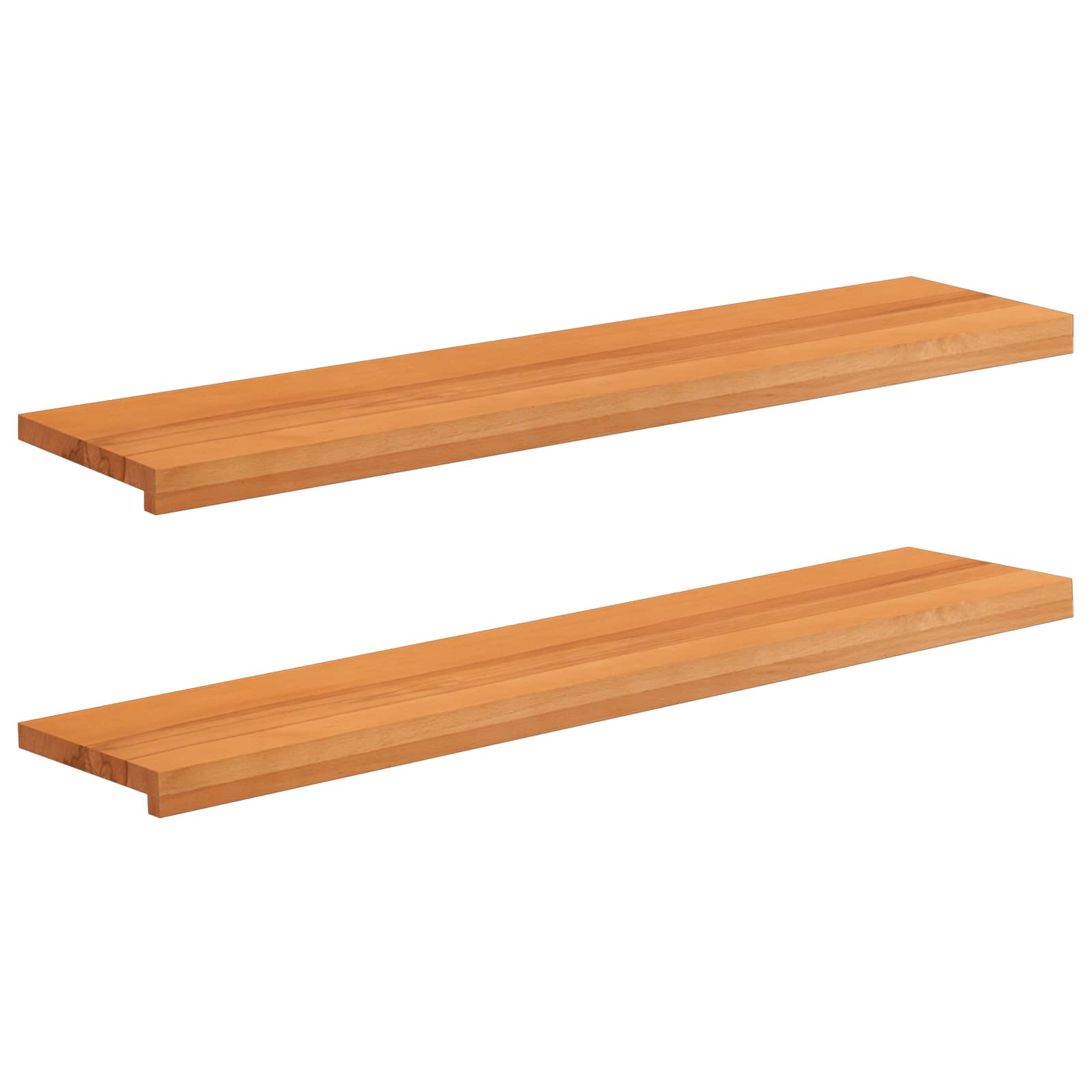Treppenstufen 2 Stk. 110 X 30 X 2 Cm Hellbraun Massivholz Buche Vidaxl