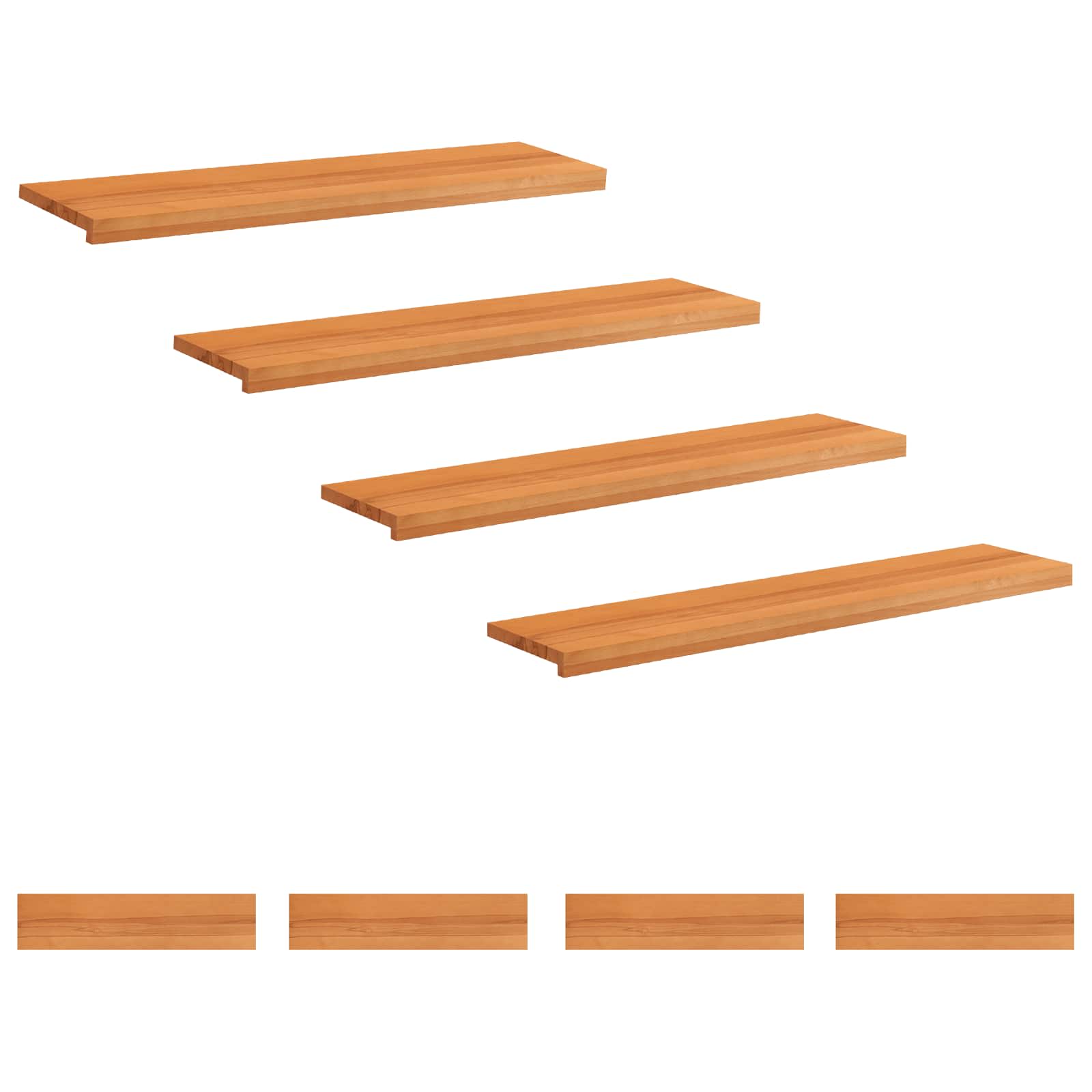 Treppenstufen 8 Stk. 110 X 30 X 2 Cm Hellbraun Massivholz Buche Vidaxl