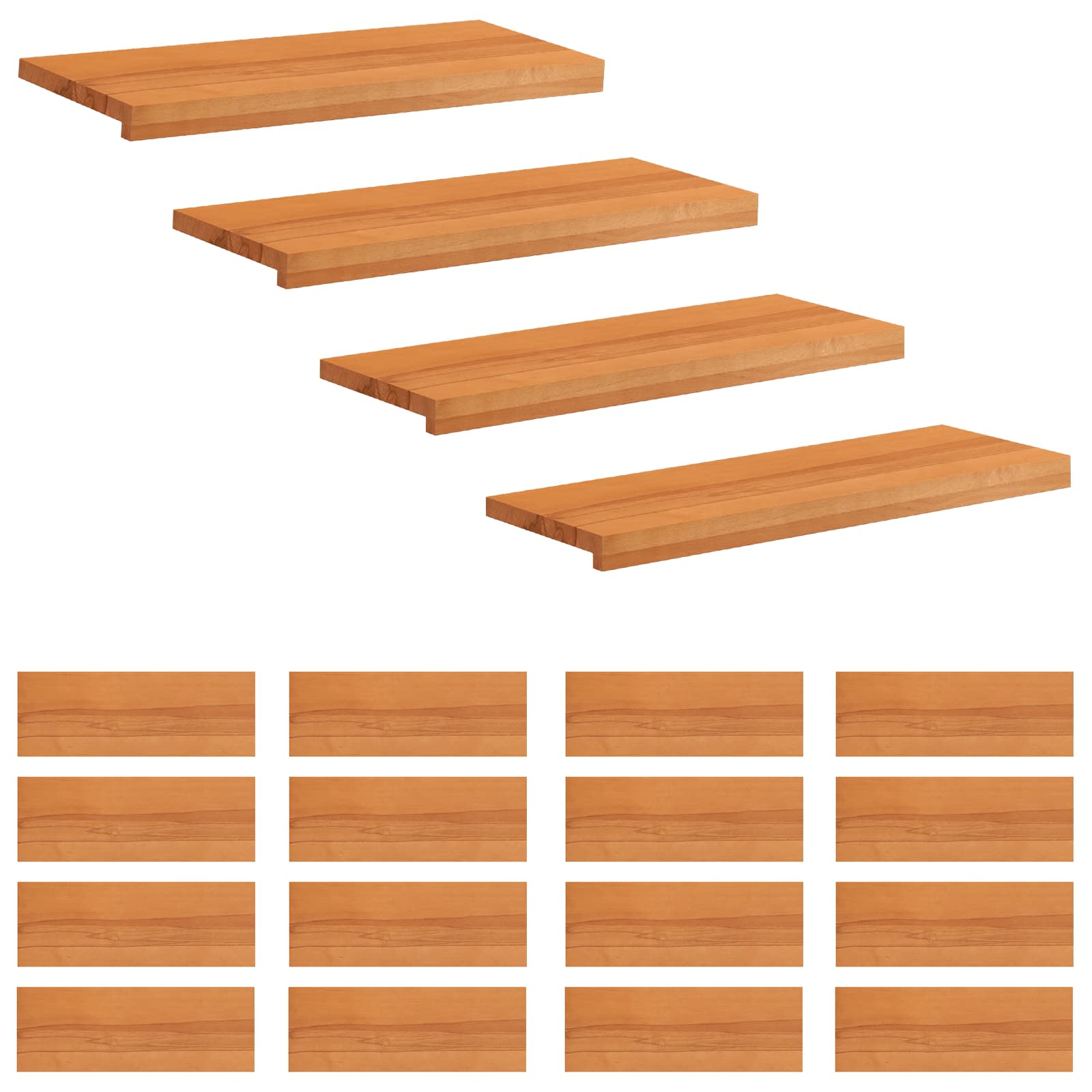 Treppenstufen 20 Stk. 70 X 30 X 2 Cm Hellbraun Massivholz Buche Vidaxl