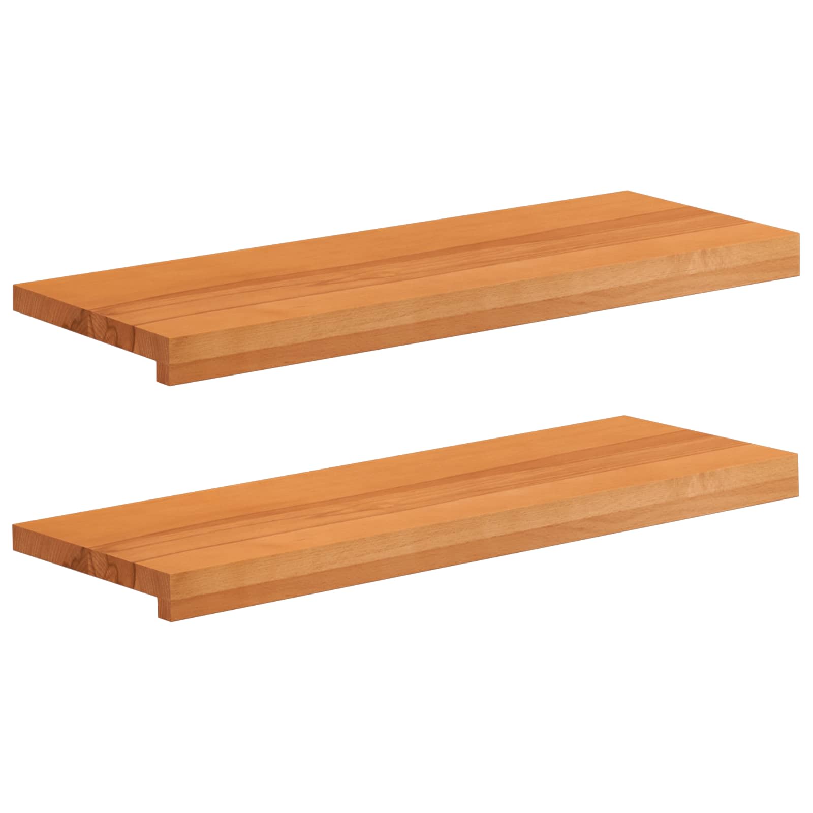 Treppenstufen 2 Stk. 80 X 30 X 2 Cm Hellbraun Massivholz Buche Vidaxl