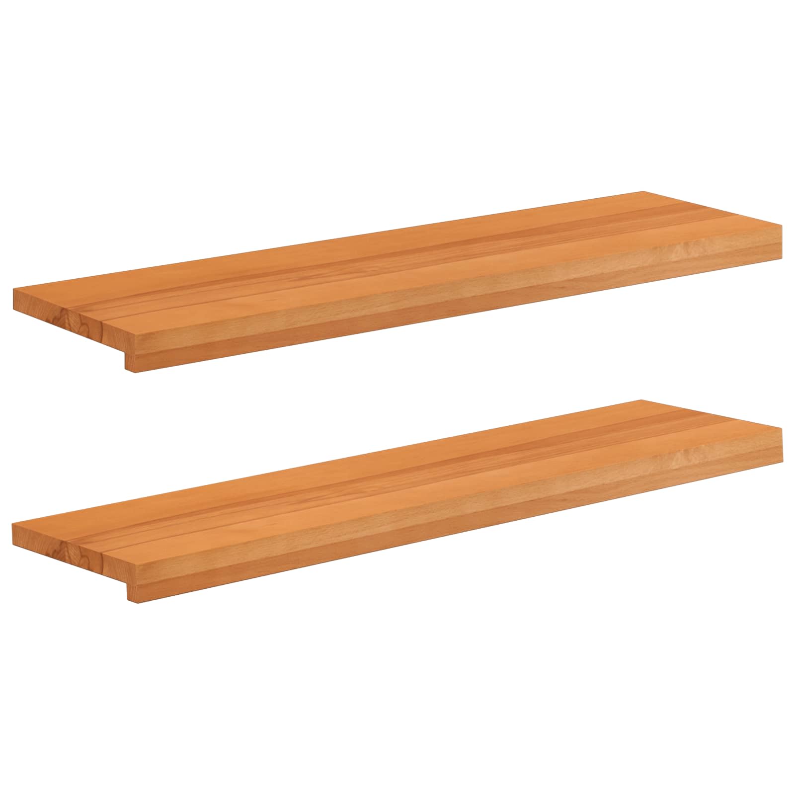 Treppenstufen 2 Stk. 90 X 25 X 2 Cm Hellbraun Massivholz Buche Vidaxl