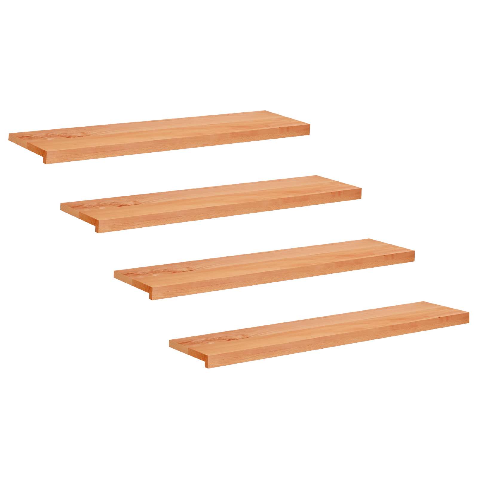 Treppenstufen 4 Stk. 110 X 30 X 2 Cm Lack Massivholz Buche Vidaxl