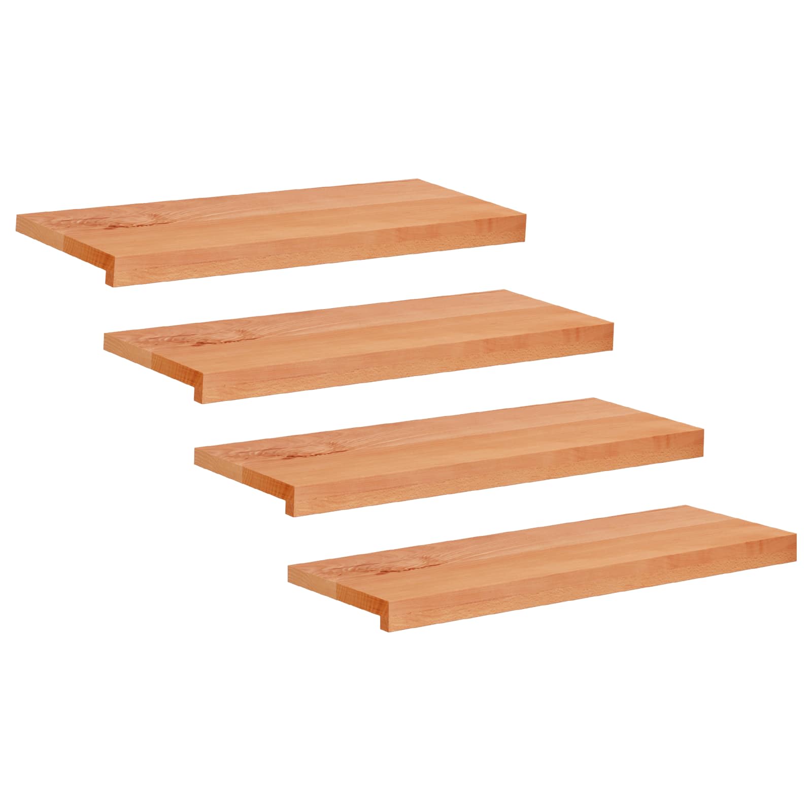 Treppenstufen 4 Stk. 70 X 25 X 2 Cm Lack Massivholz Buche Vidaxl