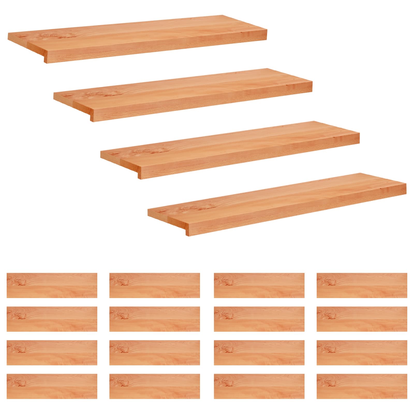 Treppenstufen 20 Stk. 90 X 25 X 2 Cm Lack Massivholz Buche Vidaxl