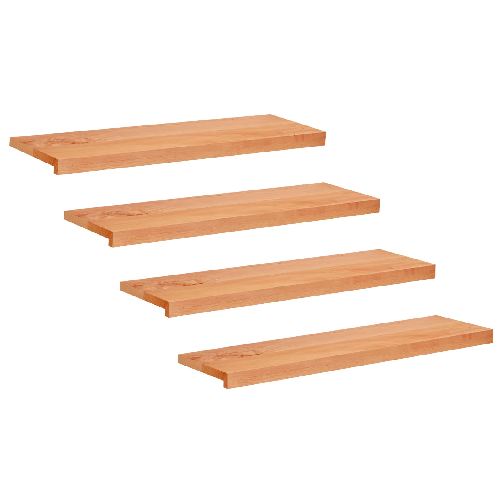 Treppenstufen 4 Stk. 90 X 30 X 2 Cm Lack Massivholz Buche Vidaxl