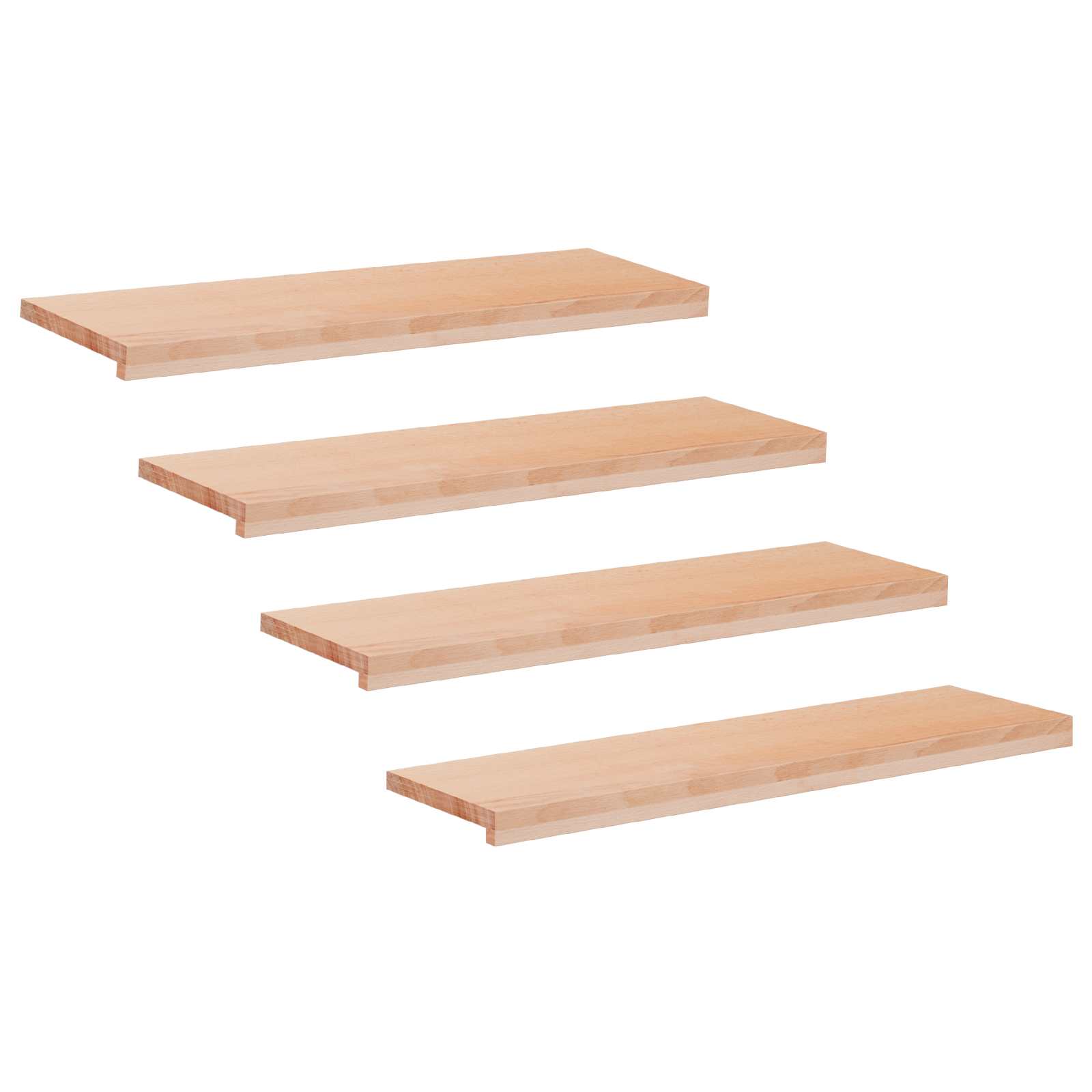 Treppenstufen 4 Stk. 100 X 25 X 2 Cm Natur Massivholz Buche Vidaxl