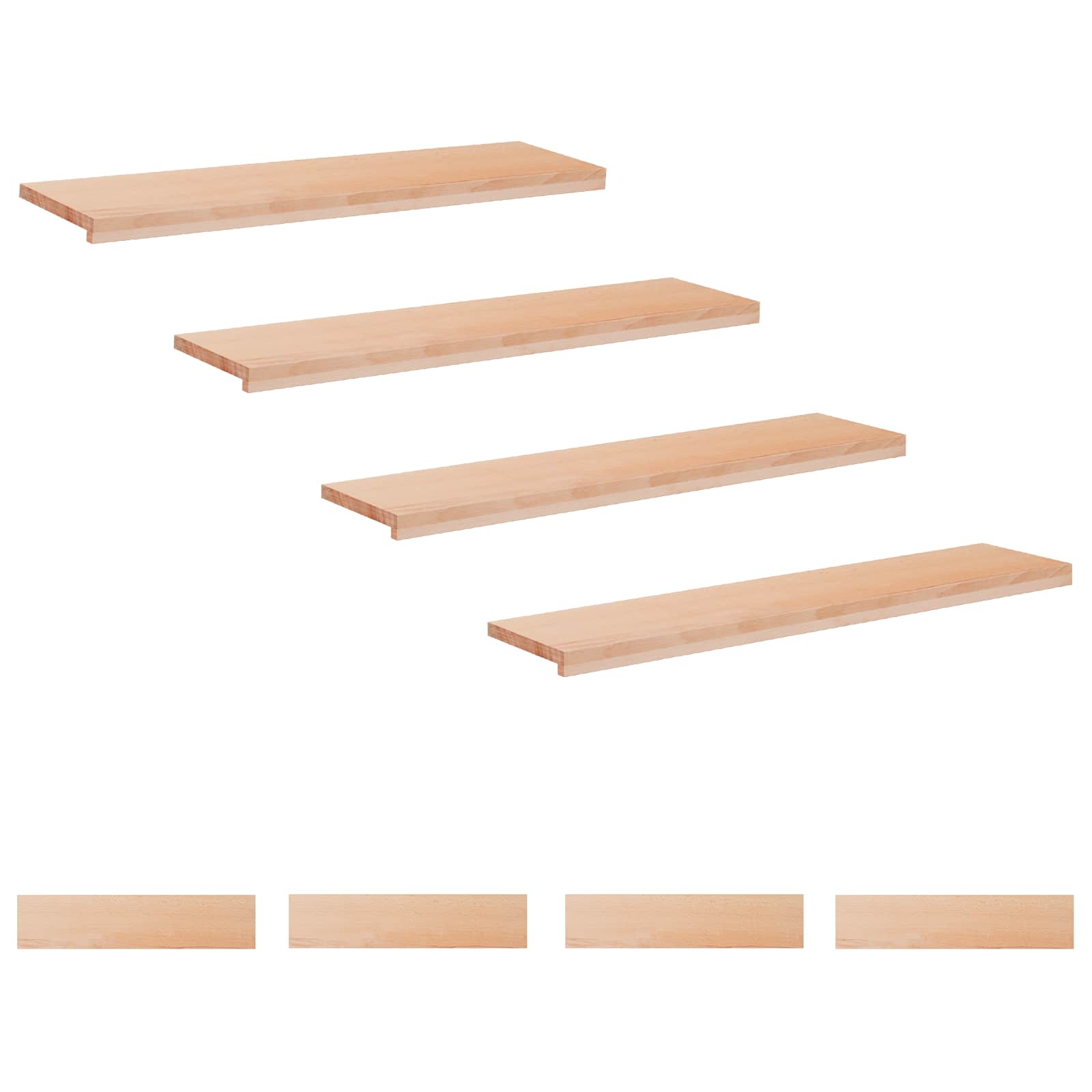 Treppenstufen 8 Stk. 110 X 25 X 2 Cm Natur Massivholz Buche Vidaxl