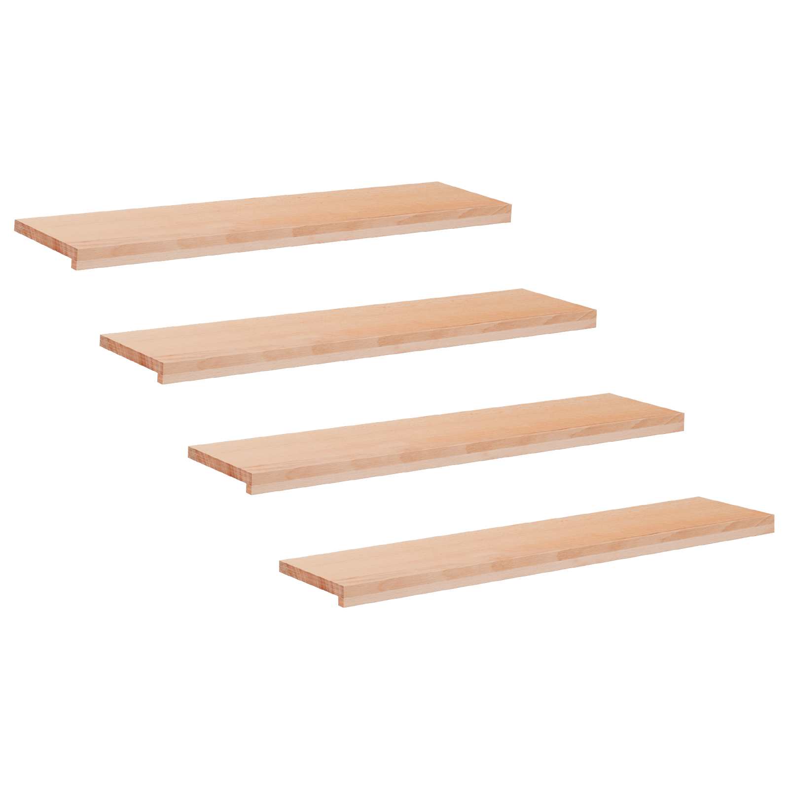 Treppenstufen 4 Stk. 110 X 25 X 2 Cm Natur Massivholz Buche Vidaxl