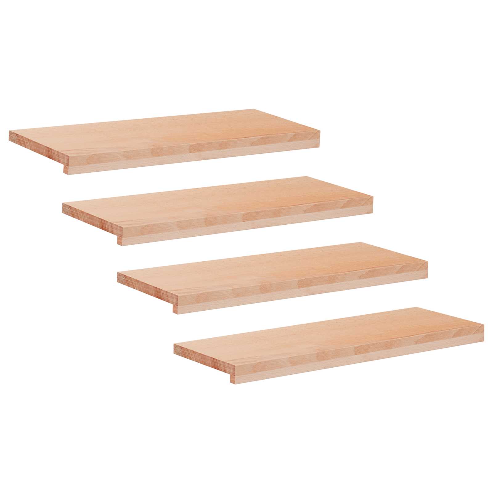 Treppenstufen 4 Stk. 70 X 25 X 2 Cm Natur Massivholz Buche Vidaxl