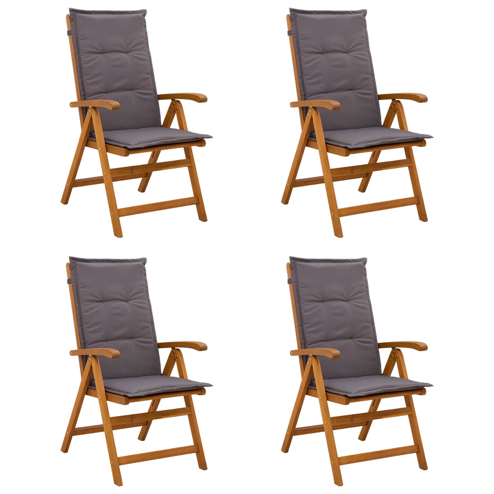 Liegestühle Für Den Garten 4 Stk. Natur Massivholz Akazie Vidaxl