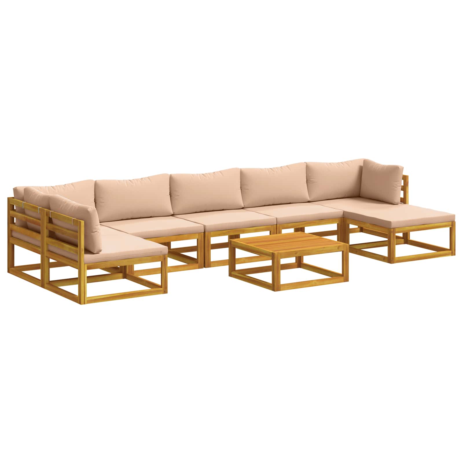Sofa-set 8 Stk. Natur Massivholz Akazie Vidaxl