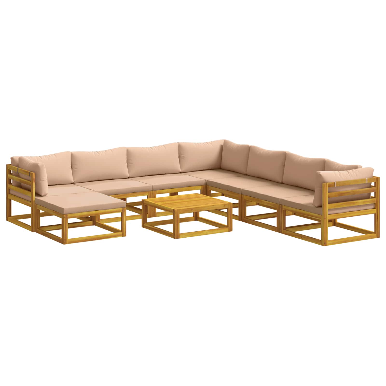 Sofa-set 9 Stk. Natur Massivholz Akazie Vidaxl