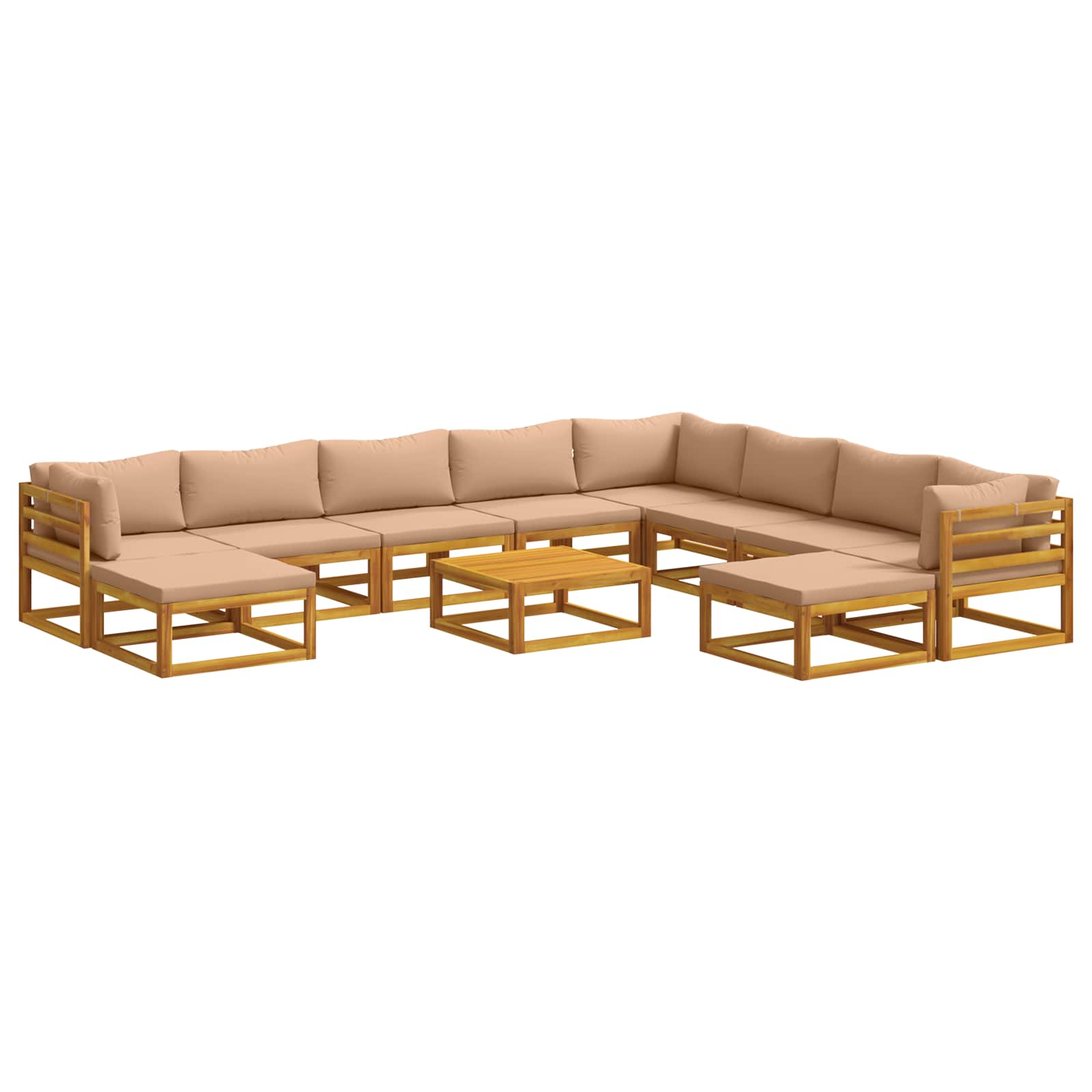Sofa-set 11 Stk. Natur Massivholz Akazie Vidaxl