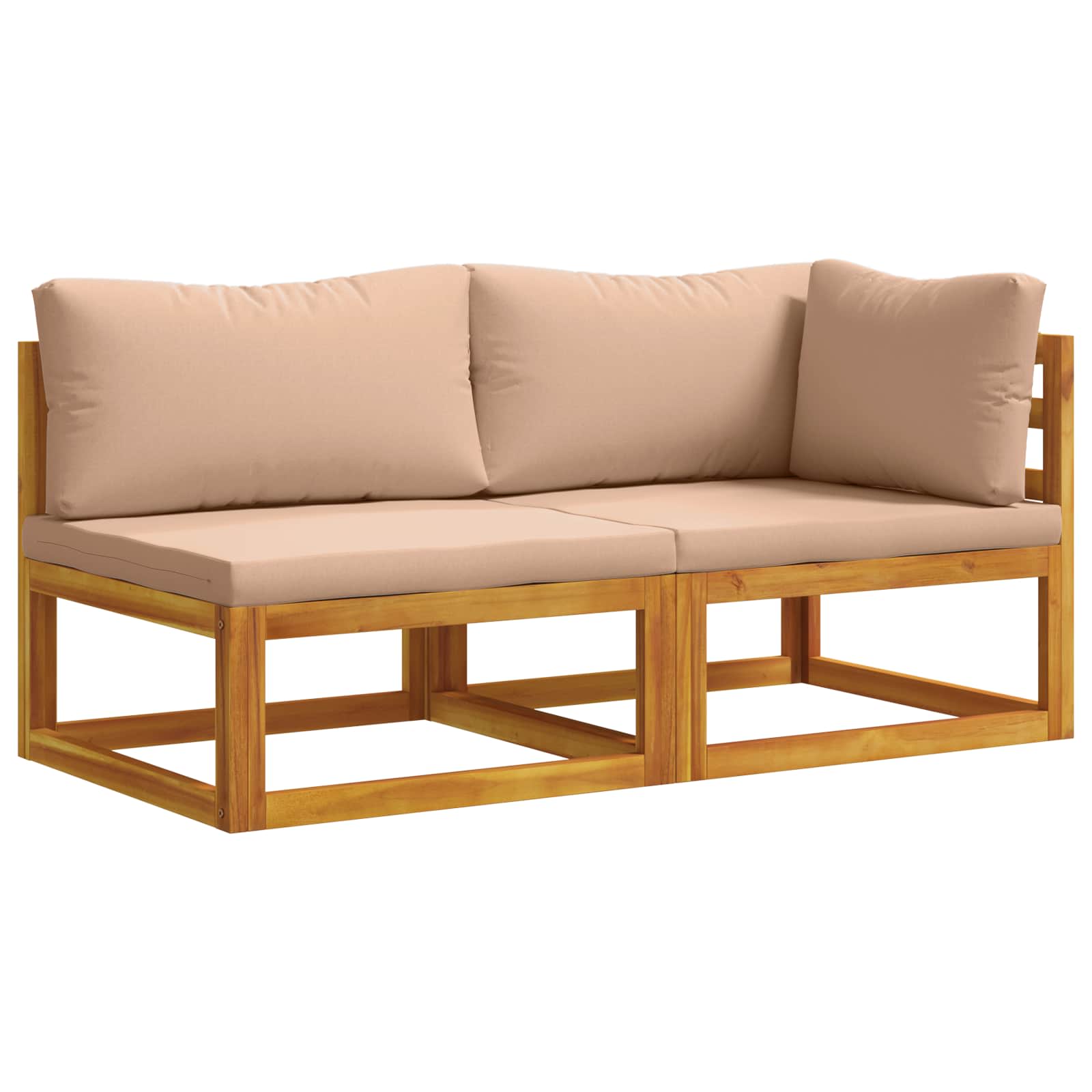 Ecksofa Mit Kissen 100 % Polyester Solid-acacia Natur Vidaxl