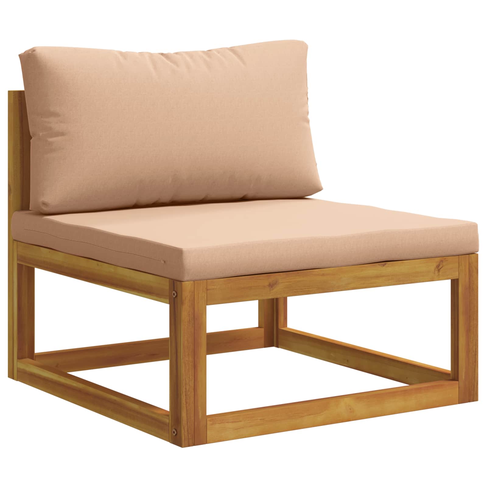 Sofa-mittelteil Mit Kissen 100 % Polyester Solid-acacia Natur Vidaxl