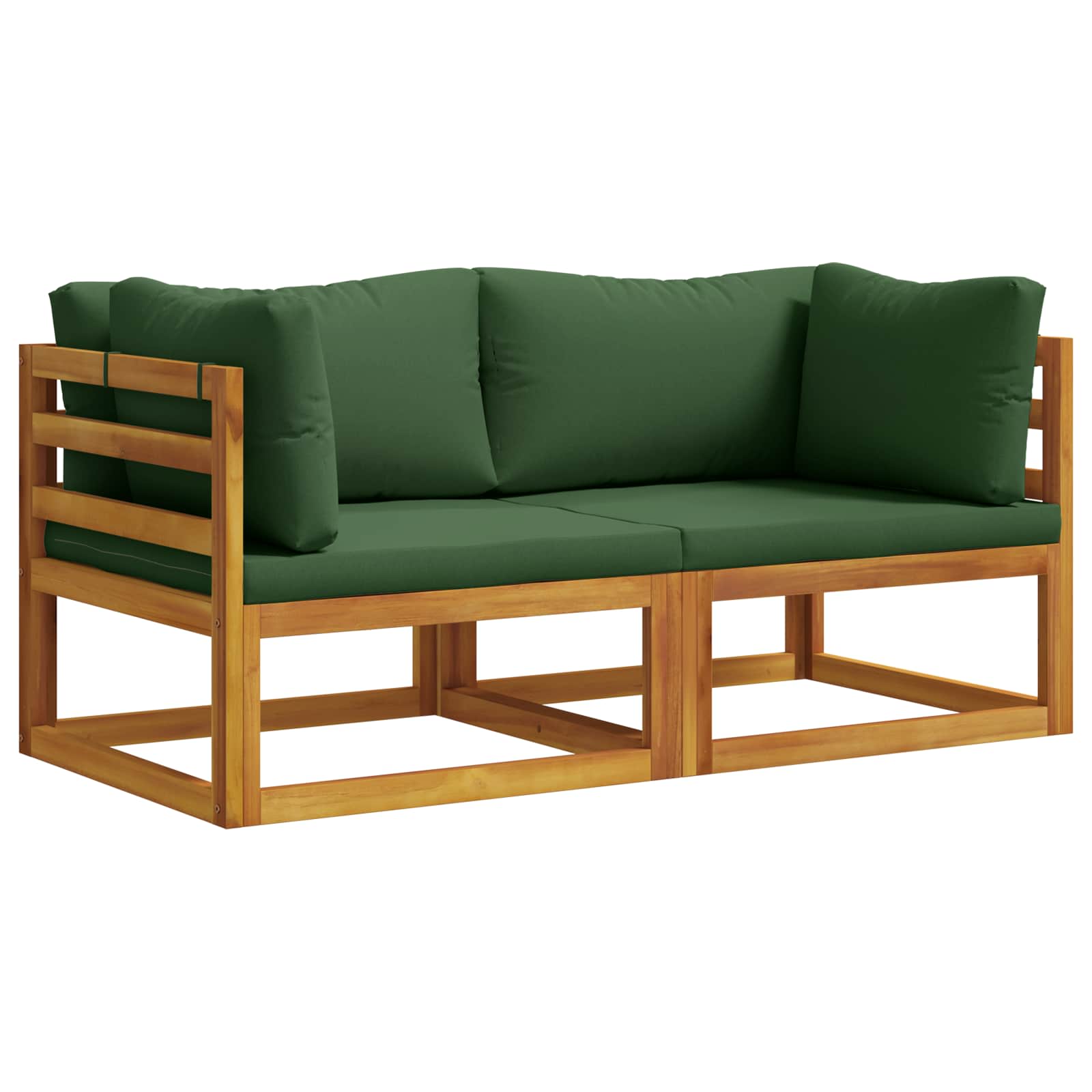 2 Stk. Ecksofa Mit Kissen Massivholz Akazie Natur Vidaxl