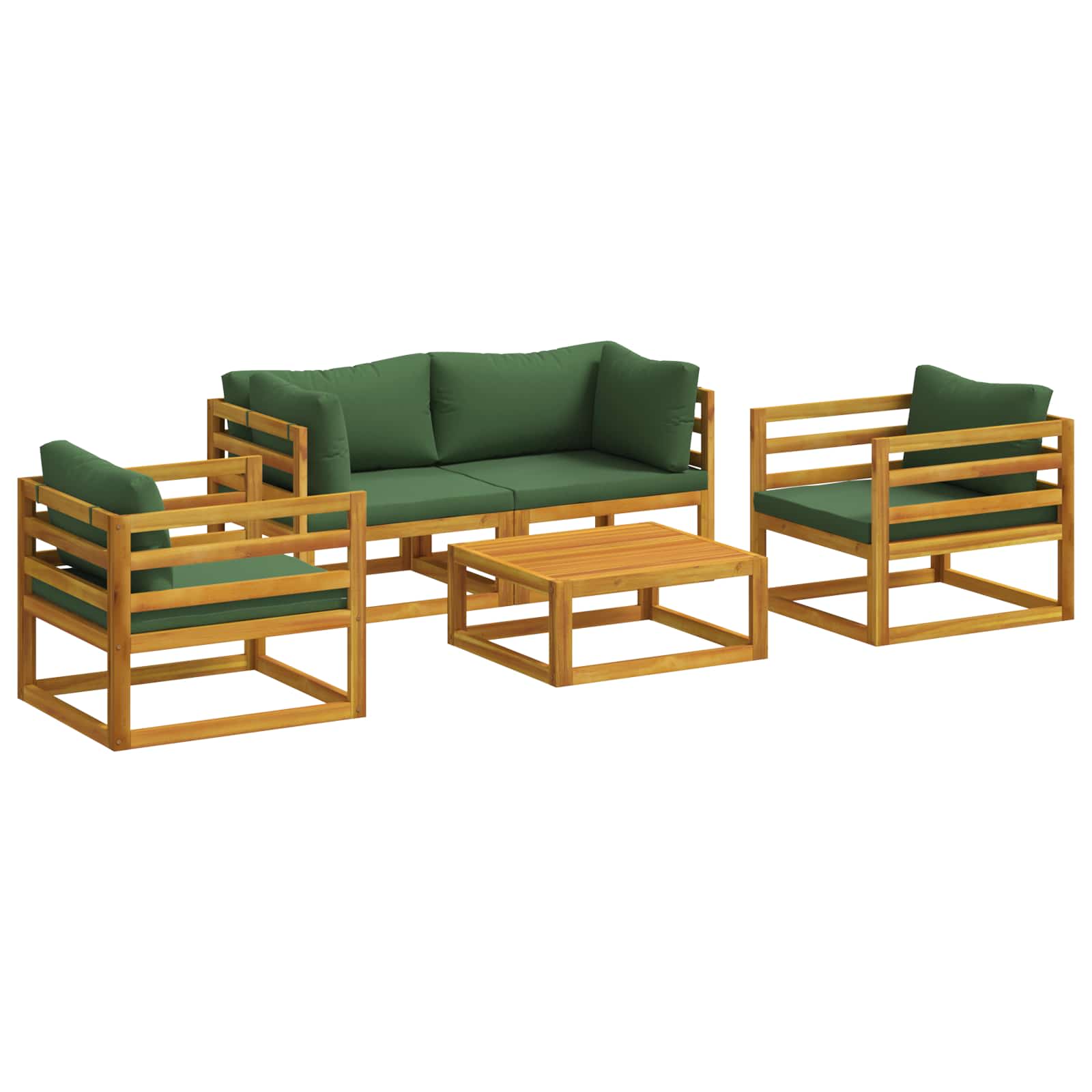 5-tlg. Gartenlounge Set Modular Natur Massives Akazienholz Vidaxl