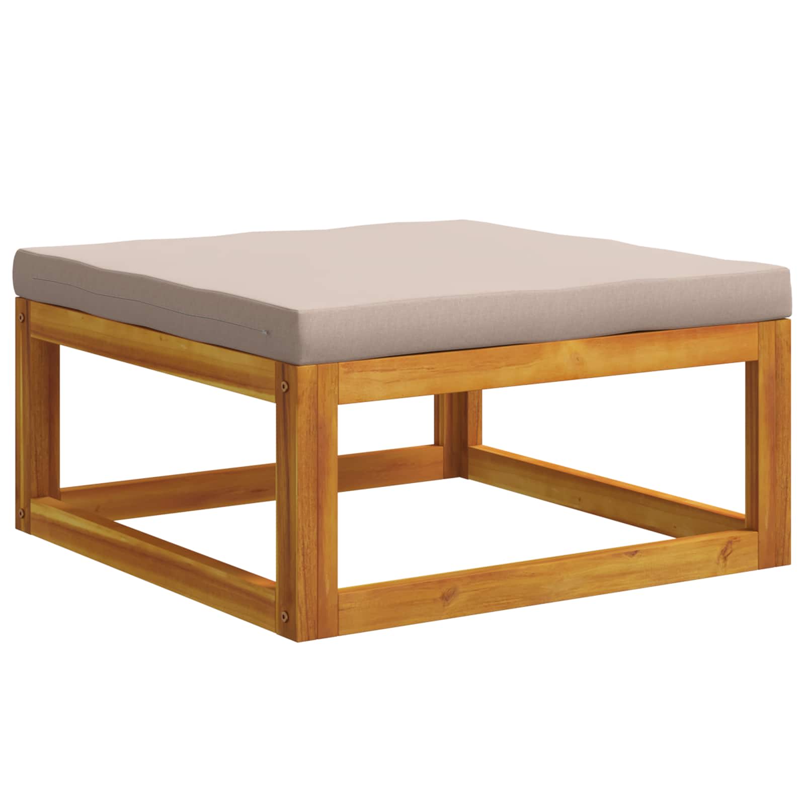 Modulares Fußteil Mit Kissen 100 % Polyester Solid-acacia Natur Vidaxl