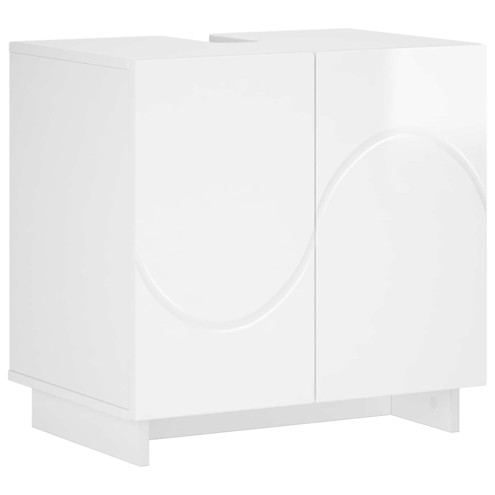 Badezimmerschrank Hochglanz Weiß 60 X 41 X 58 Cm Holzwerkstoff Vidaxl