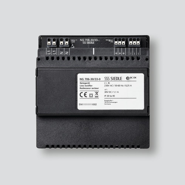 Siedle&amp;Söhne Netzgerät Schwarz NG 706-30/33-0