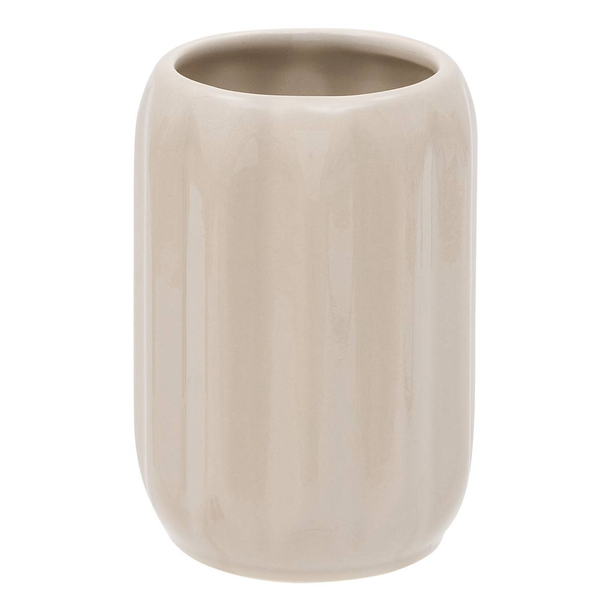 Colorama-zahnbürstenhalter Aus Keramik, D. 8 X H. 12 Cm, Beige - 5five