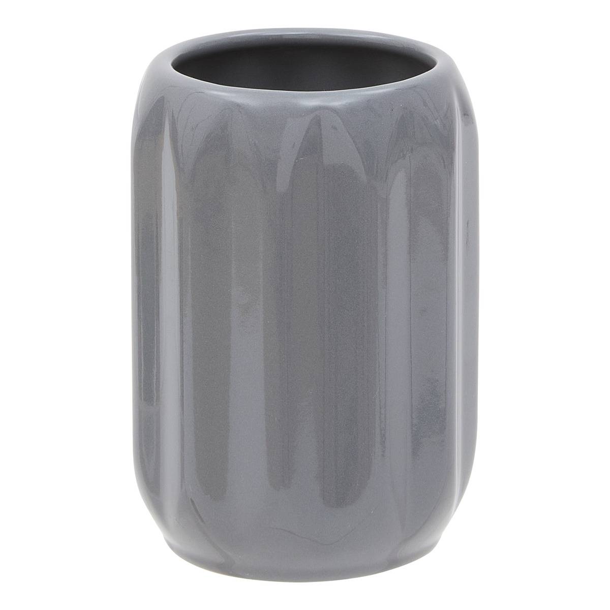 Colorama-zahnbürstenhalter Aus Keramik, D. 8 X H. 12 Cm, Grau - 5five