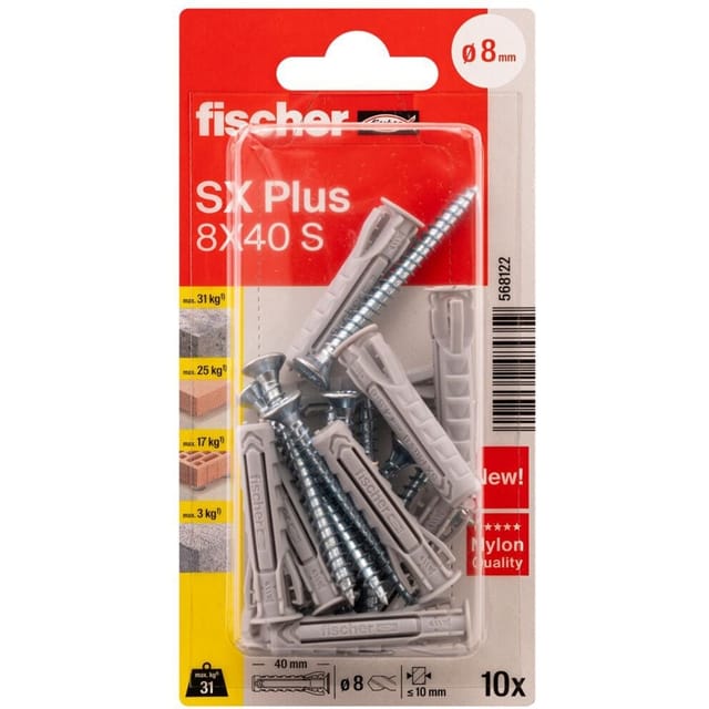 Fischer Deutschl. Dübel SX Plus SXPl.8x40SK(VE10)