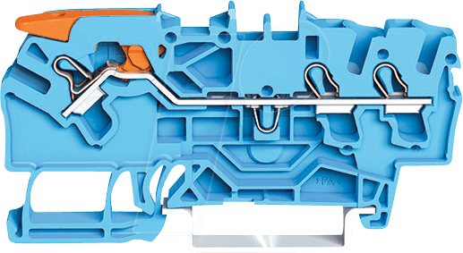 WAGO GmbH &amp; Co. KG 3-Leiter-Durchgangsklemme 2,5qmm, blau 2102-1304