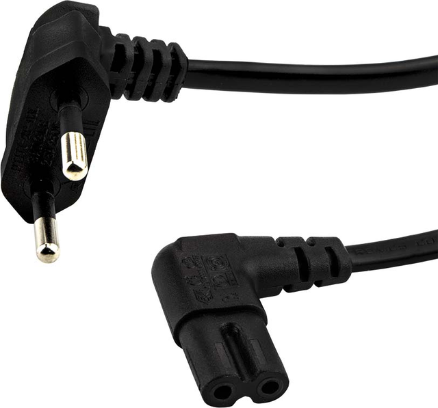 E+P Elektrik Netzkabel gewinkelt 3m,sw NW 1/3