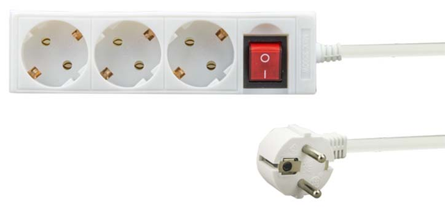 E+P Elektrik Mehrfachsteckdose 3-fach,ws E 47