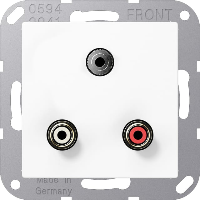 Jung Multimedia-Anschluss aws Cinch/Miniklinke 3,5 MA A 1011 WW - MAA1011WW