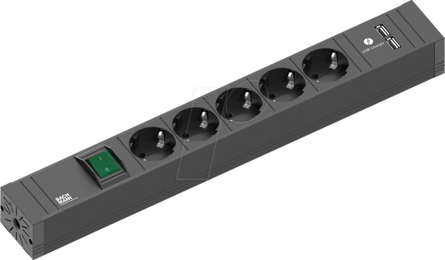 Bachmann Steckdosenleiste 5xSchutz 1xSchalter 1xUSB 2m 420.0021 - 4200021
