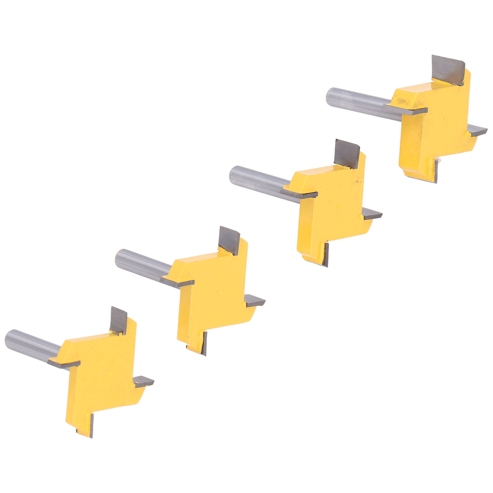 Oberfräsen-set Mit 4 Hartmetallfräsern Zum Nuten Und Planfräsen, 6,35-mm-schaft, Bündigfräsen Und Hobeln, Holzbearbeitungswerkzeug