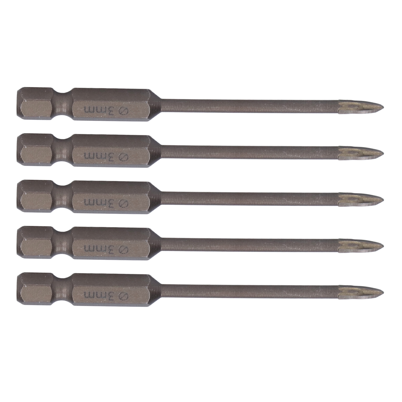 5-teiliges 3-mm-hartmetall-kernbohrer-set, 1/4-zoll-sechskantschaft Für Fliesen, Glas, Keramik Und Beton, Lochöffner, Hartmetallwerkzeug