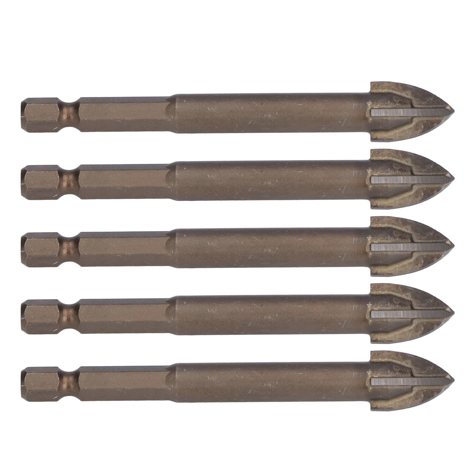 5-teiliges 12-mm-hartmetall-kernbohrer-set, 1/4-zoll-sechskantschaft Für Fliesen, Glas, Keramik, Beton, Hochleistungs-lochöffner, Schlagbohrer