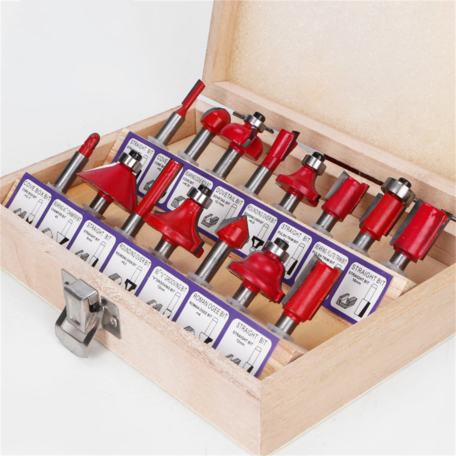 Set Mit 15 Hartmetall-holzfräsern, Für Oberfräsen Und Gravieren, 6,35 Mm Schaft, Für Spindelfräsen, Professionelles Frässet
