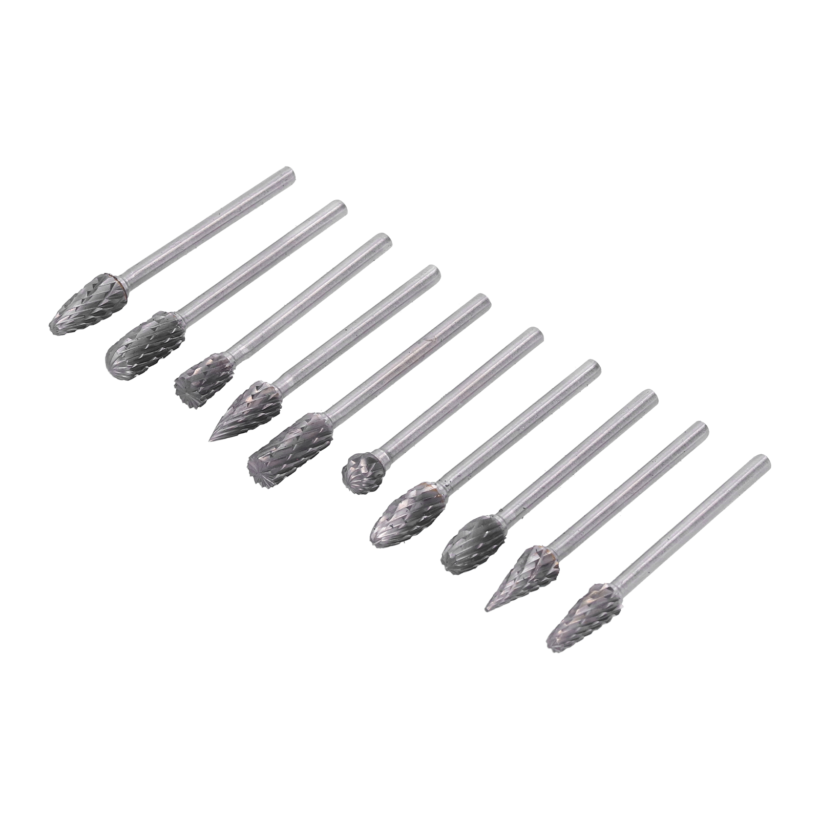 Set Aus 10 Hartmetall-rotationsfräsern, Bohrmeißelkopf, Schleifzubehörset Für Holz Und Kunststoff.