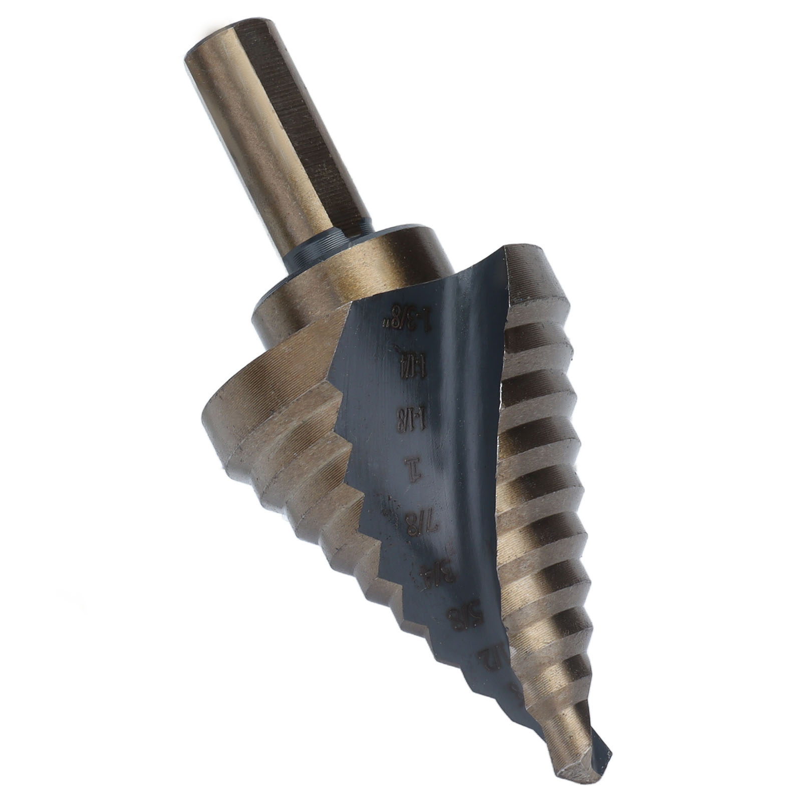 10-teiliger Spiralstufenbohrer, Dunkelgelber Hss-schnellstahl, Gerillte Stufenbohrer, Komplettset