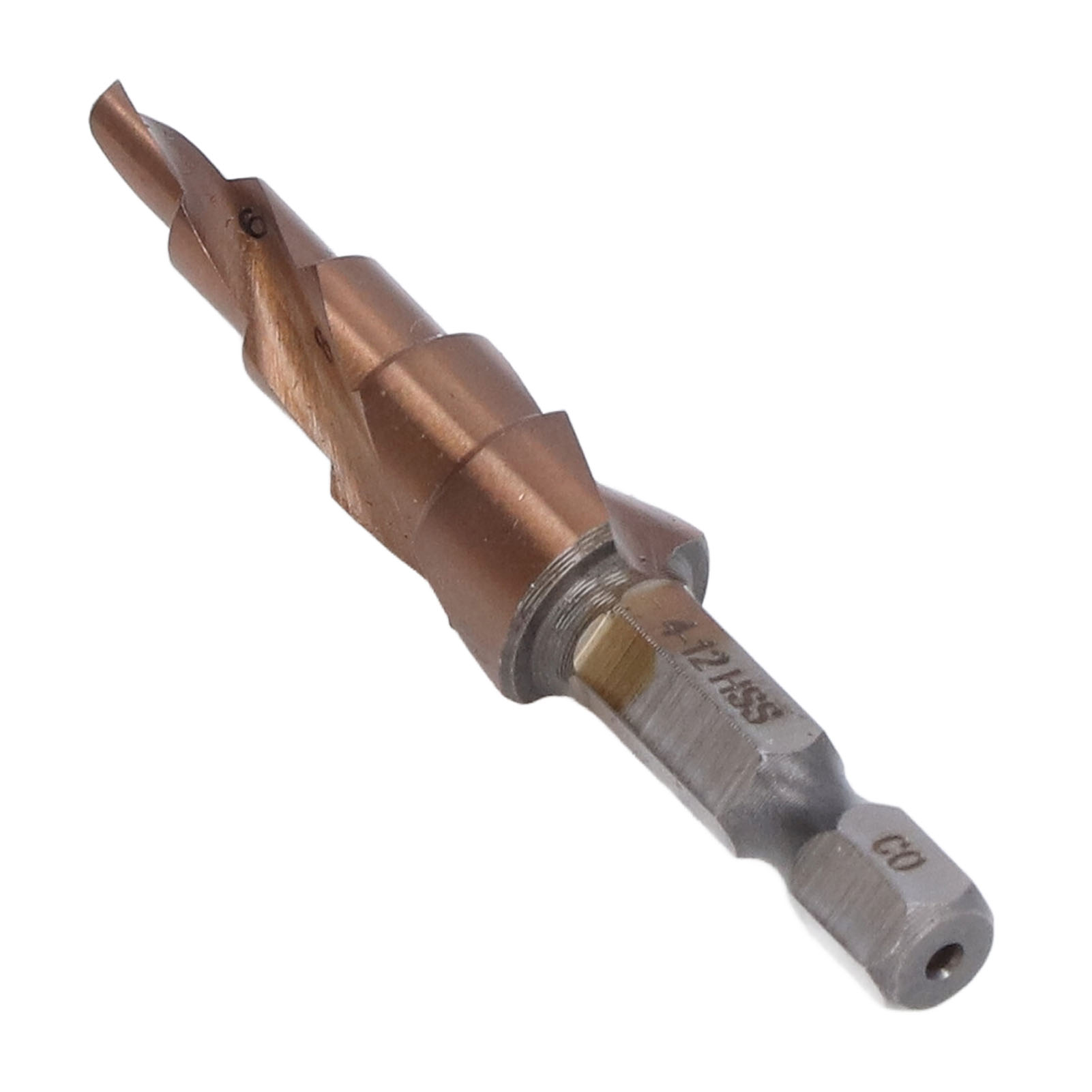 Spiral-stufenbohrer M35 Hss Sechskantschaft 118° Selbstzentrierend X-förmige Nut Präzisions-stufenbohrer Mehrgrößenbohrer