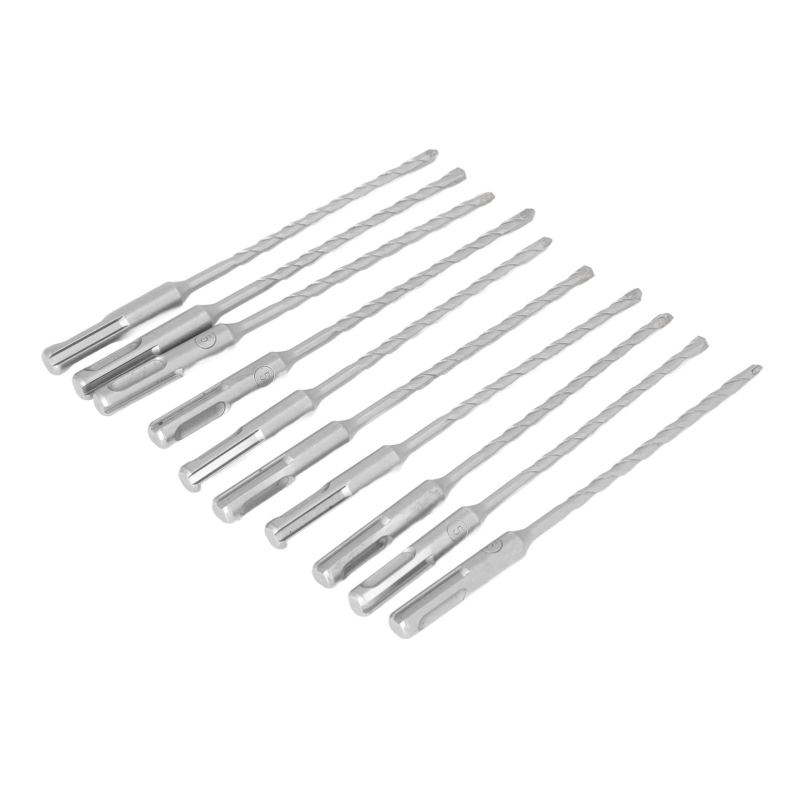 Set Mit 10 Meißelbohrern Für Schlagbohrmaschinen, 40cr Hartmetallstahl, Für Ziegel, Stein, Beton, Mauerwerk.