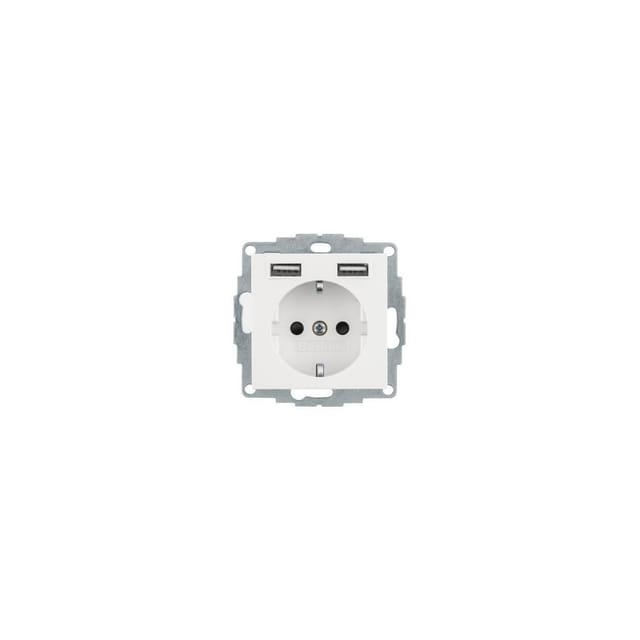 Berker Steckdose SCHUKO/USB S.1, polarweiß mt. 48031909