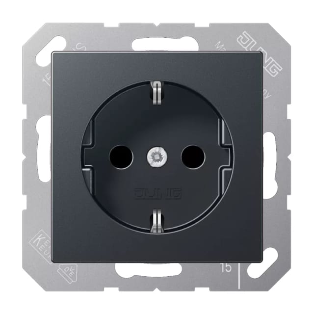 Jung SCHUKO Steckdose 16 A 250 V,anthrazit 1521 BF ANM - A1521BFANM