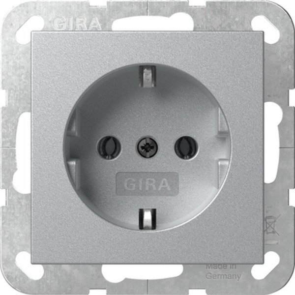 Gira Steckdose o.Kr. Alu 446626