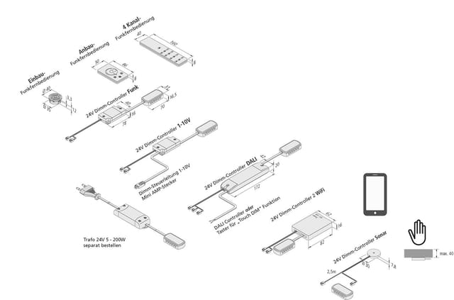 Hera LED-Dimm-Controller +AB-Funkfernbedien. 61500050523